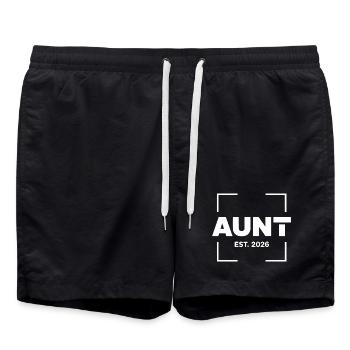 Aunt Est. 2026 Logo - Badeshorts - Schwarz - Vorne - AI Model Male 185 light (185cm)