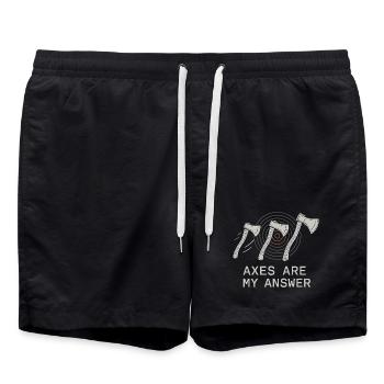 Women's Axe Throwing Gift I Slots - Swim Trunks - black - Front - AI Model Male 185 light (185cm)