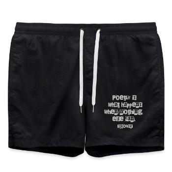 Citation de poésie de type fragmenté - Short de bain - noir - Devant - AI Model Male 185 light (185cm)