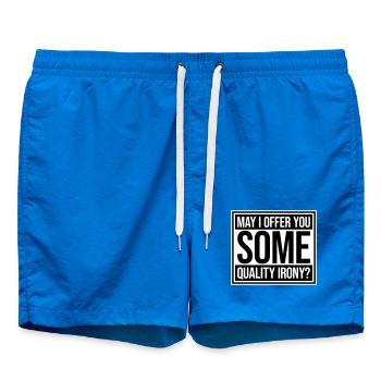 Puis-je vous offrir un peu d’ironie de qualité, Lustiger Spruch - Short de bain - cobalt blue - Devant