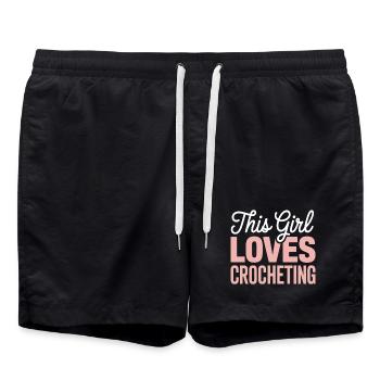 Cette fille adore le crochet - Short de bain - noir - Devant - AI Model Male 185 light (185cm)
