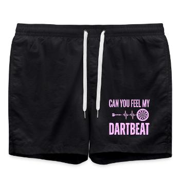 Darts Heartbeat « Pouvez-vous sentir mon battement de fléchettes » Sweat à capuche - Short de bain - noir - Devant - AI Model Male 185 light (185cm)