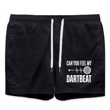Darts "Can you fell my Dartbeat" Heartbeat Tote Bag - Swim Trunks - black - Front - AI Model Male 185 light (185cm)