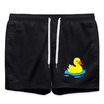 Eine glückliche Ente - Badeshorts - Schwarz - Vorne - AI Model Male 185 light (185cm)