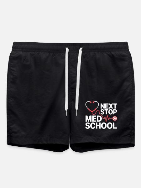 Med School Stethoscope Heart Tea - Swim Trunks - black