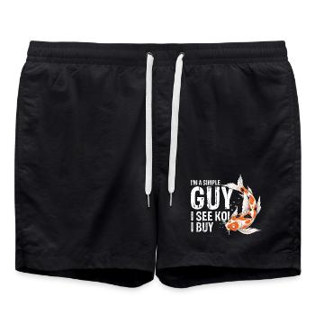 Simple Guy See Koi Buy Funny Pond Life Humor - Badeshorts - Schwarz - Vorne - AI Model Male 185 light (185cm)