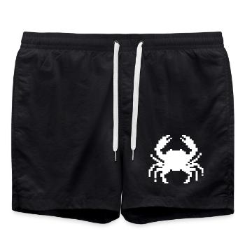 Pixel crab design - Swim Trunks - black - Front - AI Model Male 185 light (185cm)