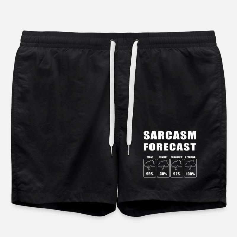 Sarcasm Prediction Weather Joke Motif - Swim Trunks - black