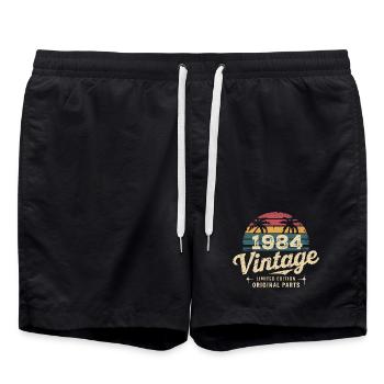 Großartig seit 1984 1984 Geburtstagsgeschenk - Badeshorts - Schwarz - Vorne - AI Model Male 185 light (185cm)