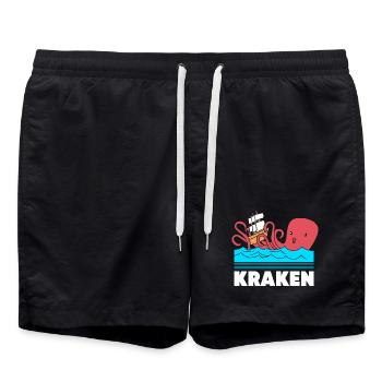 Octopus Octopus Octopus Octopus Squid - Swim Trunks - black - Front - AI Model Male 185 light (185cm)