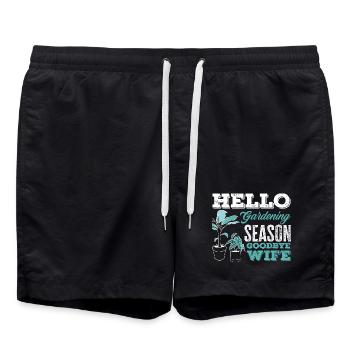 Gartensaison Auf Wiedersehen Ehefrau - Badeshorts - Schwarz - Vorne - AI Model Male 185 light (185cm)