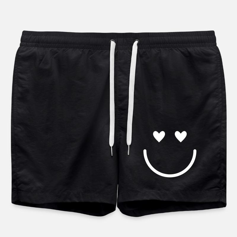 Smiley. Minimal. Positiv. - Badeshorts - Schwarz