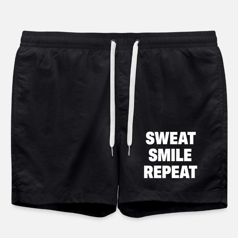 Sweat Smile Repeat - Swim Trunks - black