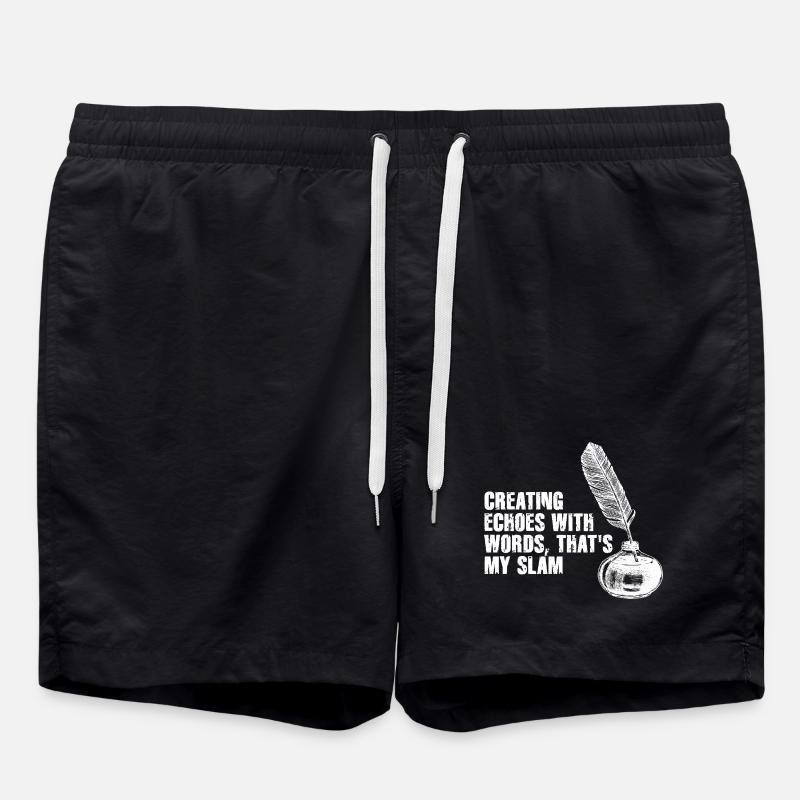 Quill Echoes Slam Poésie - Short de bain - noir