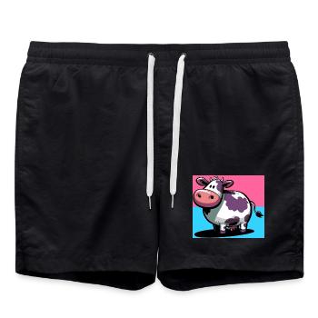 vache - Short de bain - noir - Devant - AI Model Male 185 light (185cm)
