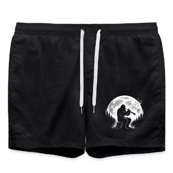 Bigfoot joue de la clarinette - Short de bain - noir - Devant - AI Model Male 185 light (185cm)