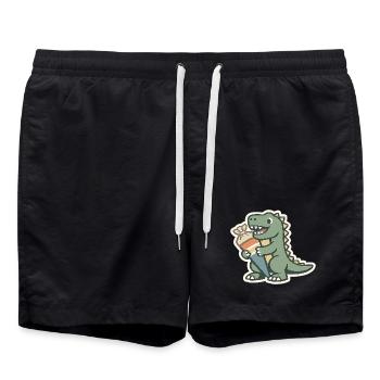Dino School Enrollment Personalizable Name School - Swim Trunks - black - Front - AI Model Male 185 light (185cm)