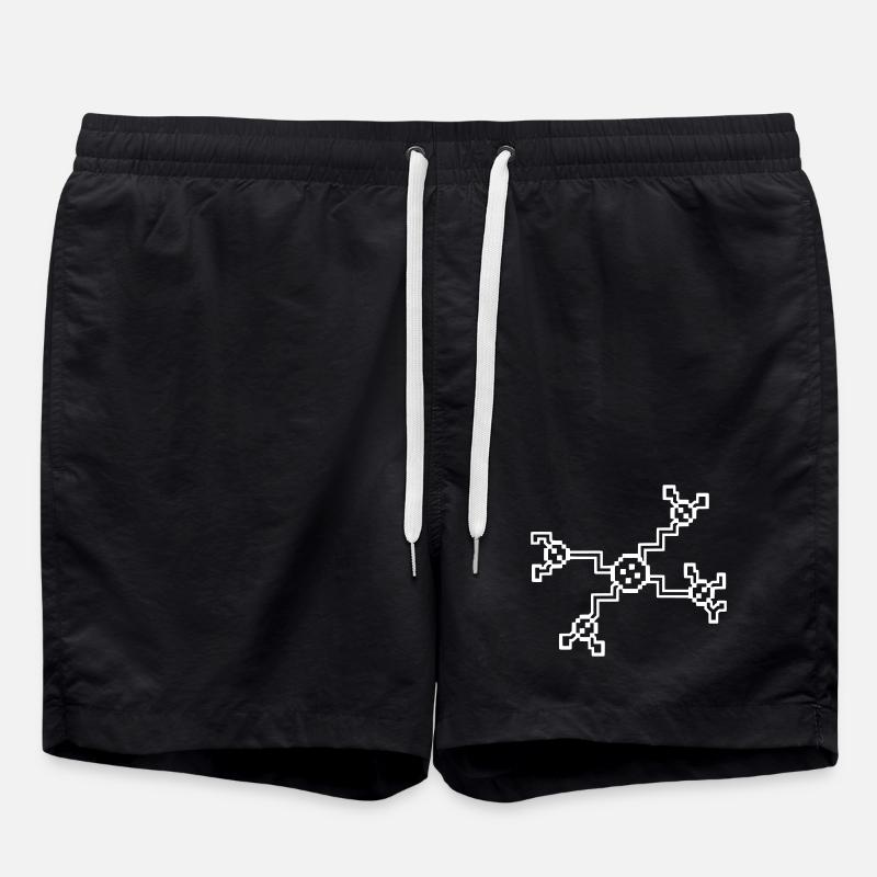 Neuron Nerve Cell Pixel 8-Bit - Short de bain - noir