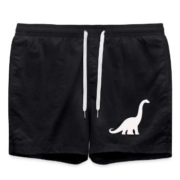 Langhals Dino Silhouette - Badeshorts - Schwarz - Vorne - AI Model Male 185 light (185cm)