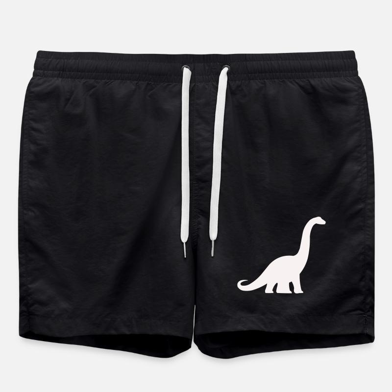 Dino silhuet med lang hals - Badeshorts - sort