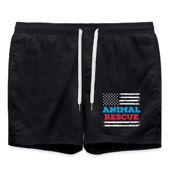 Refuge bénévole American Flag Animal Rescue - Short de bain - noir - Devant - AI Model Male 185 light (185cm)