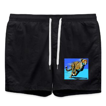 cheetah - Swim Trunks - black - Front - AI Model Male 185 light (185cm)
