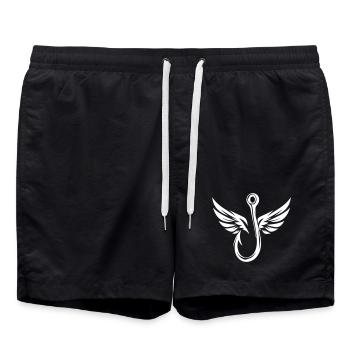 Icône d’hameçon à pêche Logo de pêche - Short de bain - noir - Devant - AI Model Male 185 light (185cm)