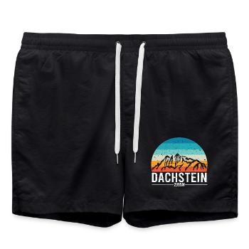Dachstein Ramsau Autriche Coucher de soleil rétro - Short de bain - noir - Devant - AI Model Male 185 light (185cm)