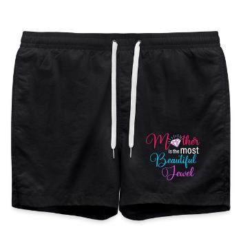 Mother Is The Most Beautiful Jewel Floral Diamond  - Swim Trunks - black - Front - AI Model Male 185 light (185cm)