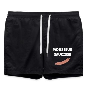 Monsieur Saucisse - Short de bain - noir - Devant - AI Model Male 185 light (185cm)