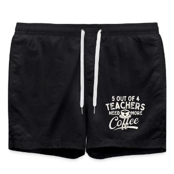 5 enseignants sur 4 ont besoin de plus d’humour de café - Short de bain - noir - Devant - AI Model Male 185 light (185cm)