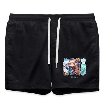 Voyage de vacances à Ibiza – Plage et fête des îles Baléares - Short de bain - noir - Devant - AI Model Male 185 light (185cm)