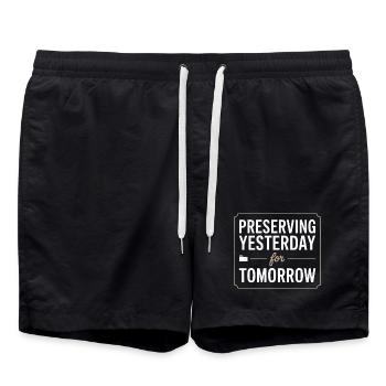 Préserver hier pour demain - Short de bain - noir - Devant - AI Model Male 185 light (185cm)