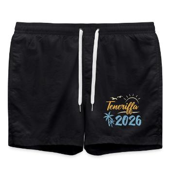 Teneriffa 2026 - Badeshorts - Schwarz - Vorne - AI Model Male 185 light (185cm)