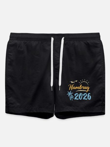 Hamburg 2026 - Badeshorts - Schwarz