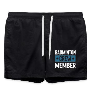 Badminton Crew - Badeshorts - Schwarz - Vorne - AI Model Male 185 light (185cm)