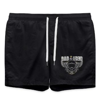 Papa Légende Casque Moto: Ailes -Father's Day - Short de bain - noir - Devant - AI Model Male 185 light (185cm)
