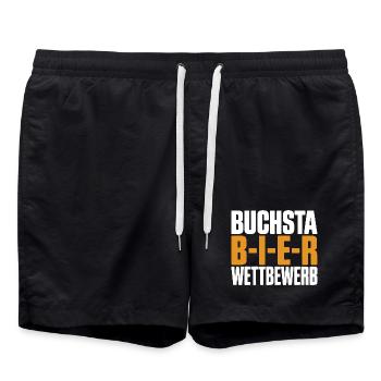 Bier Buchstabierwettbewerb Malle Party JGA Herren - Badeshorts - Schwarz - Vorne - AI Model Male 185 light (185cm)
