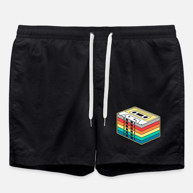 Bande cassette arc-en-ciel vibrante - Short de bain - noir