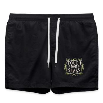 Toucher l’herbe, drôle, sortir - Short de bain - noir - Devant - AI Model Male 185 light (185cm)