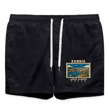 Marque de voyage vintage Zambie Lower Zambeze - Short de bain - noir - Devant - AI Model Male 185 light (185cm)