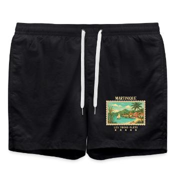 Martinique Les Trois-Îlets Vintage Reisemarke - Badeshorts - Schwarz - Vorne - AI Model Male 185 light (185cm)