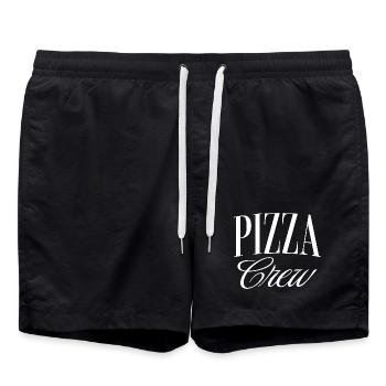 Pizza Crew - Badeshorts - Schwarz - Vorne - AI Model Male 185 light (185cm)