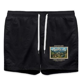 Deutschland Garmisch-Partenkirchen Vintage Reise - Badeshorts - Schwarz - Vorne - AI Model Male 185 light (185cm)
