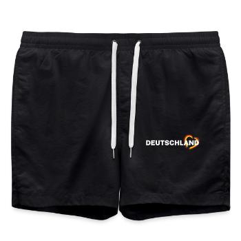 Deutschland – Herz in Schwarz Rot Gold - Badeshorts - Schwarz - Vorne - AI Model Male 185 light (185cm)