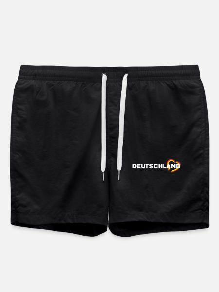 Germany – Heart in Black Red Gold - Swim Trunks - black