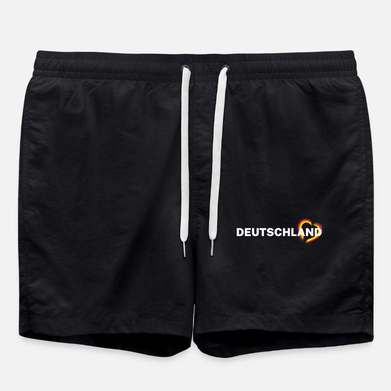 Germany – Heart in Black Red Gold - Swim Trunks - black