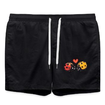 Marienkäfer Paar Liebe Valentinstag - Badeshorts - Schwarz - Vorne - AI Model Male 185 light (185cm)