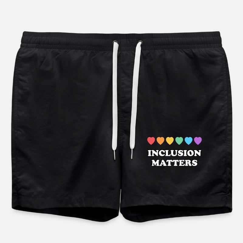 Inclusion Matters Rainbow Hearts - Swim Trunks - black