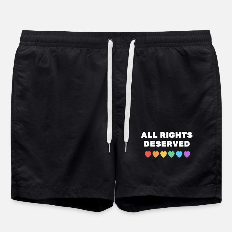 TOUS DROITS MÉRITÉS Rainbow Hearts - Short de bain - noir